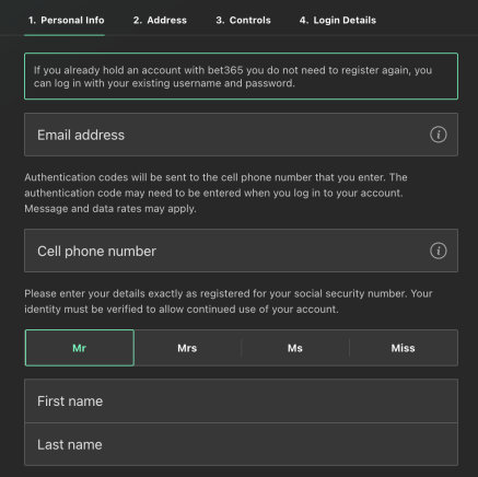 Bet365 Sportsbook sign up